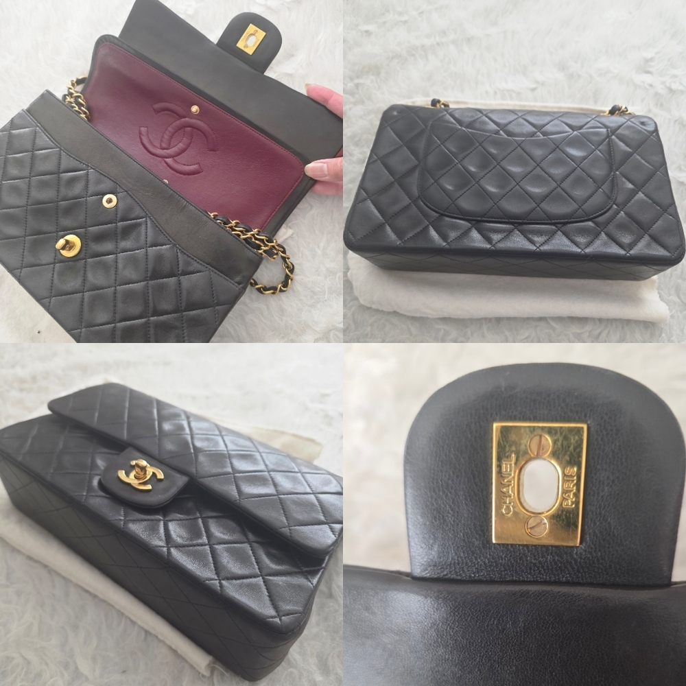 Vintage Chanel Quilted Lambskin Double Flap Shoulder Bag Small - Picture 15 of 16